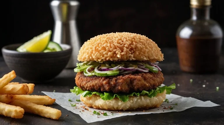 Hamburguesa Crujiente con Tempura y Panko