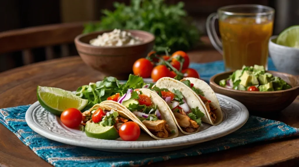 Tacos con Pollo al Chipotle y Guacamole