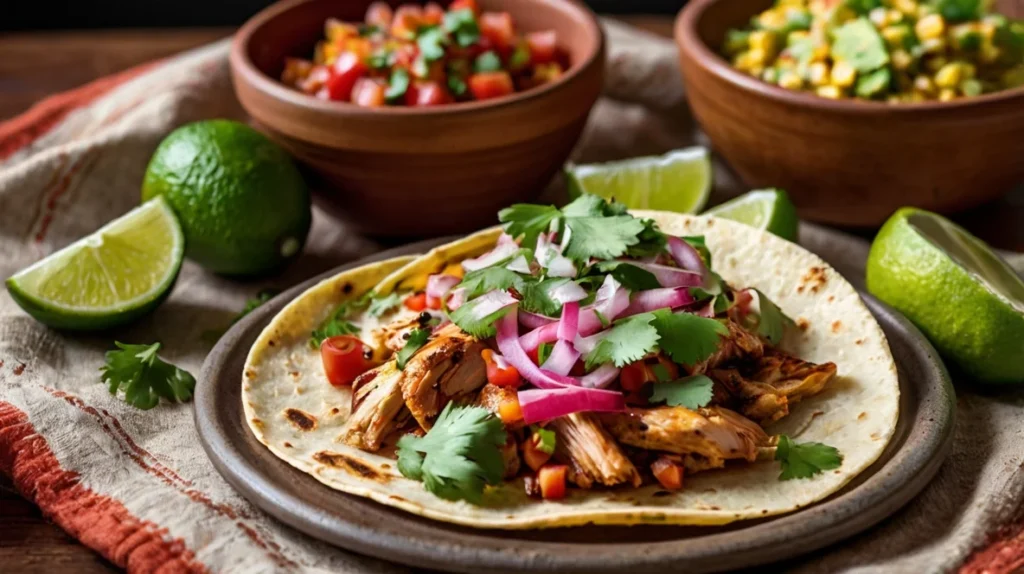 Tacos con Pollo al Chipotle y Guacamole